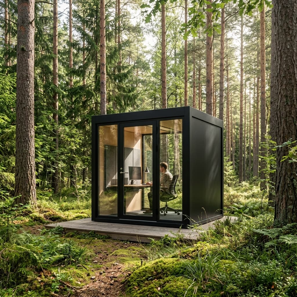 Pod in green nature setting